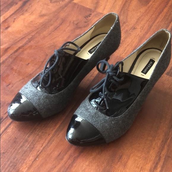 Alex Marie Shoes - Oxford Saddle Style Grey Low Patent Heels ❤️‍🔥LAST CHANCE❤️❤️‍🔥